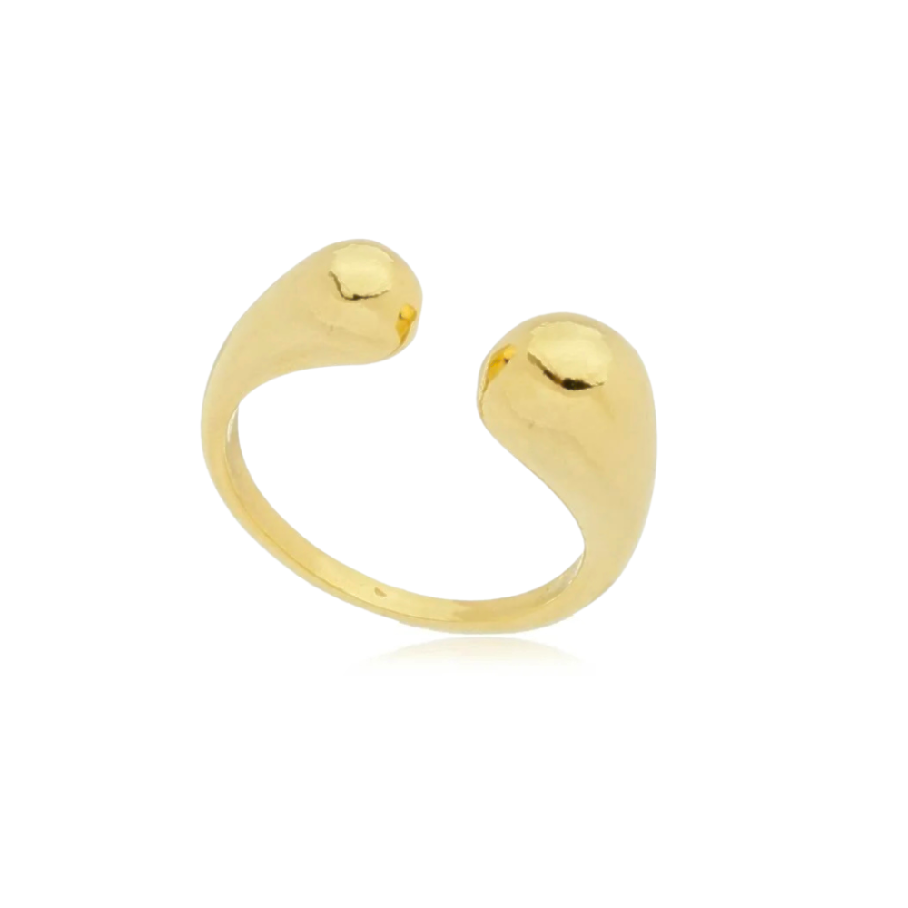 Anel Gota Aberto Ajustável - Dourado