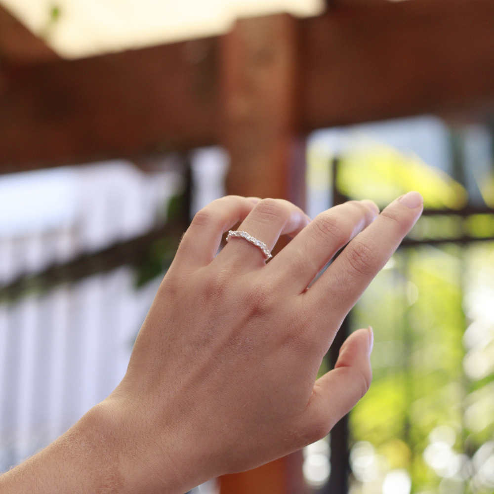 Anel Lumina em Pedras Ovais - Prata