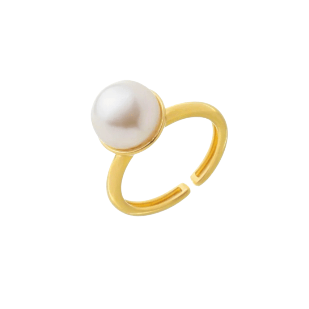 Anel Pérola 10mm - Dourado