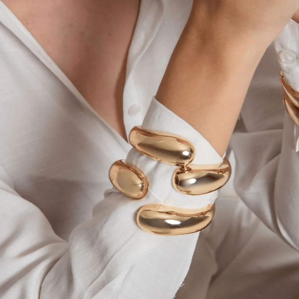 Bracelete Gotas Conectadas - Dourado