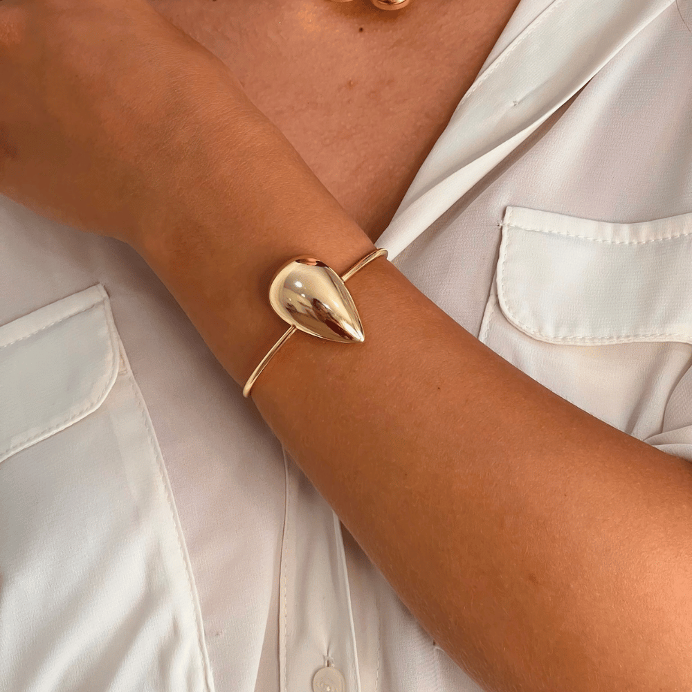 Bracelete Gota Mavi Ajustável - Dourado