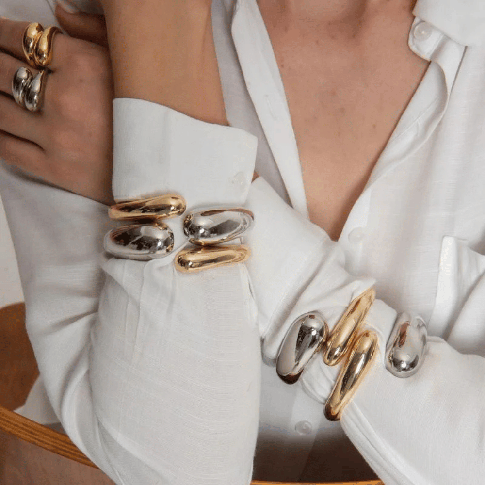 Bracelete Gota Mix de Banhos - Dourado