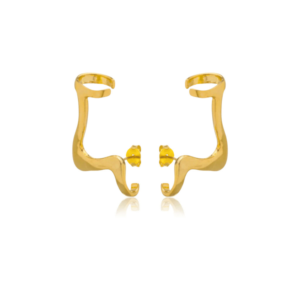 Brinco Ear Cuff Orgânico - Dourado