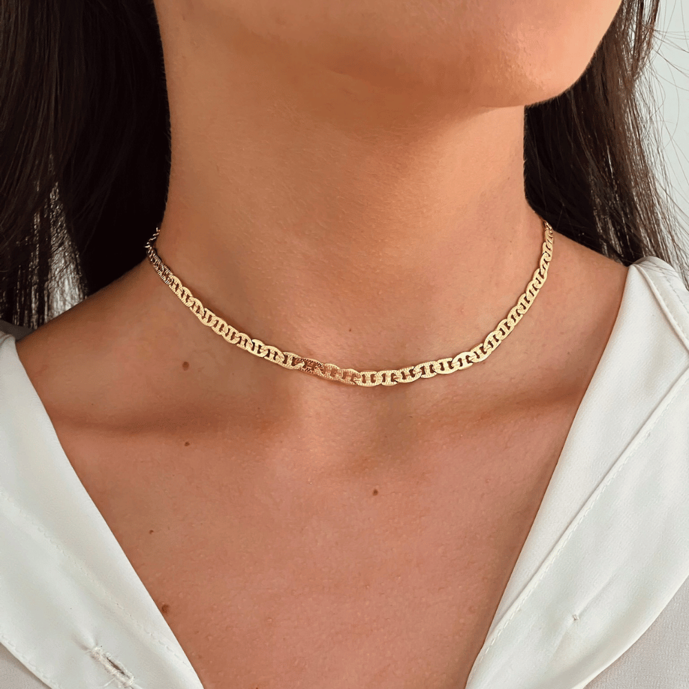 Choker Elos Riscado - Dourado