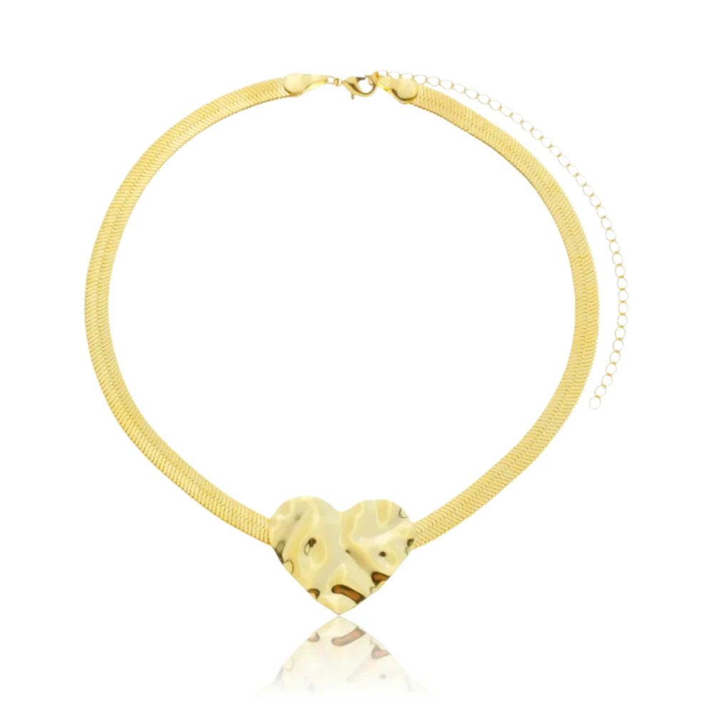 Choker Snake Coração Orgânico - Dourado