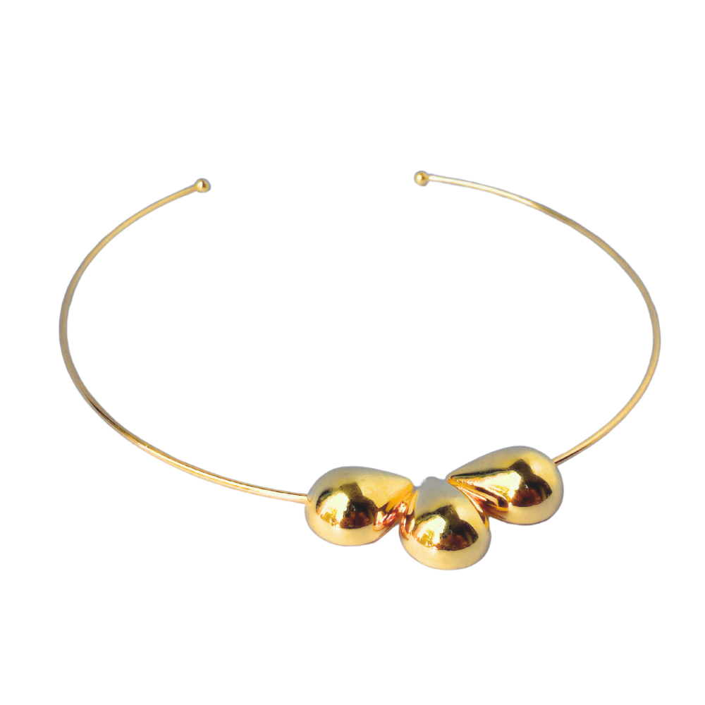 Choker Três Gotas Rigida - Dourado
