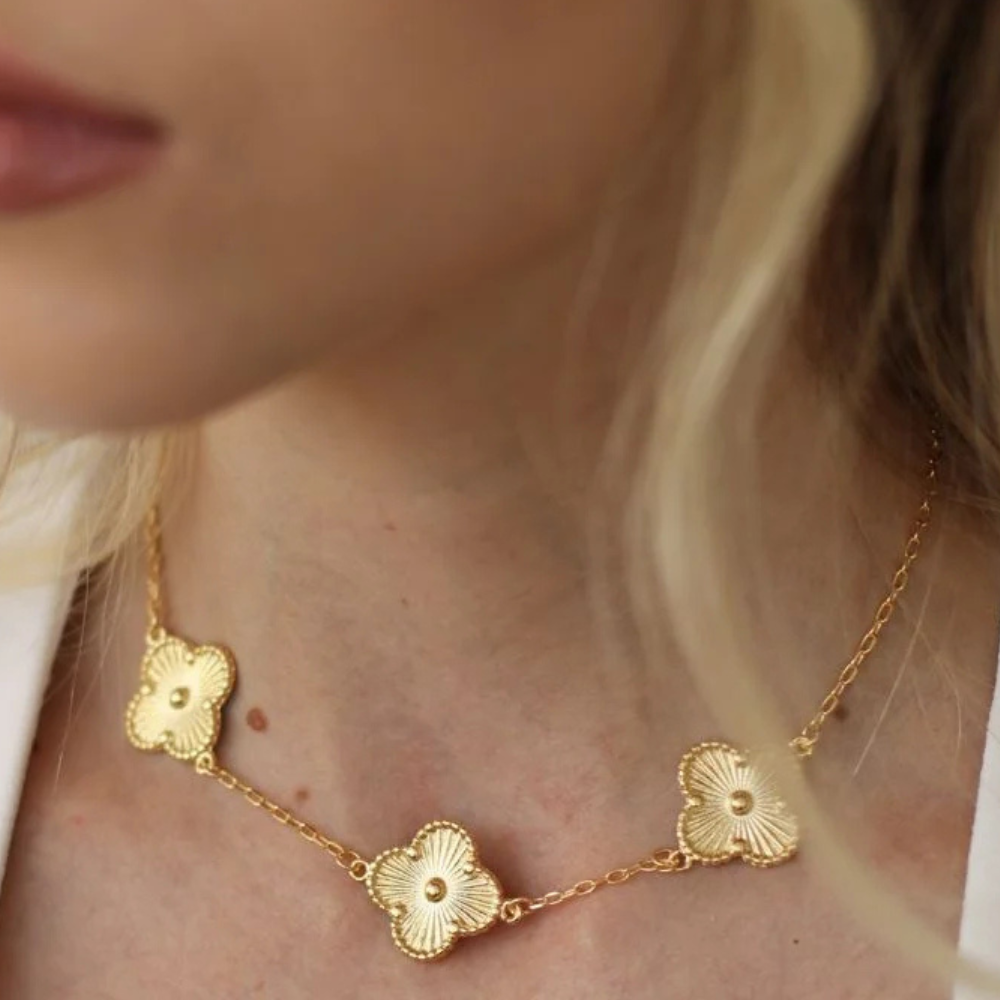 Choker Trevo Grande - Dourado