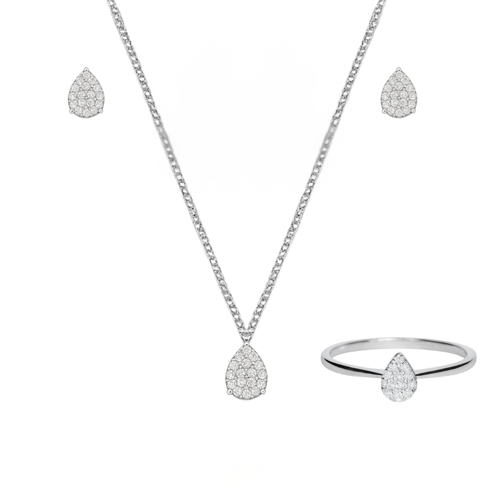 Conjunto Gota de Luz - Prata
