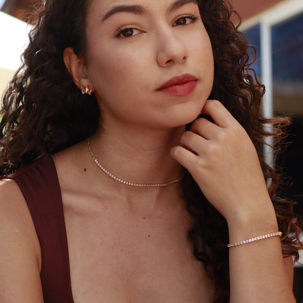 Pulseira Riviera Rosé 2,5mm - Dourado