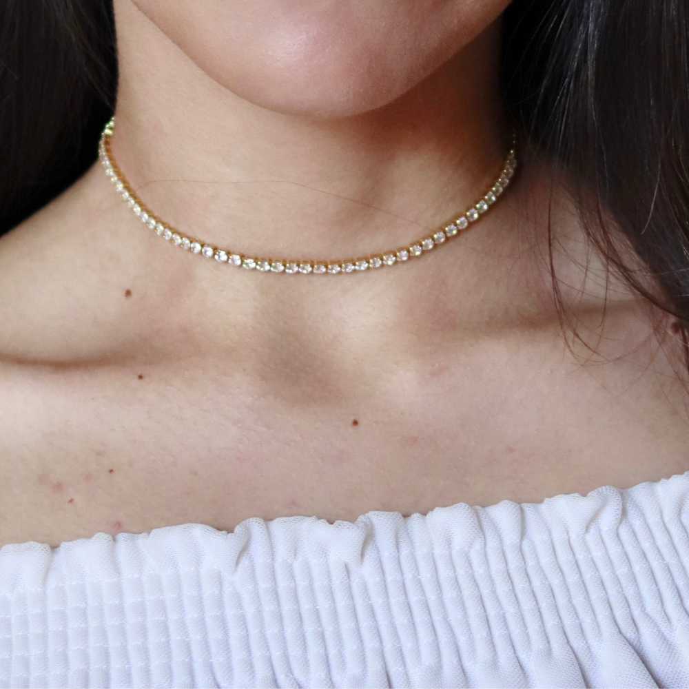 Choker Riviere Lux 3mm – Dourado