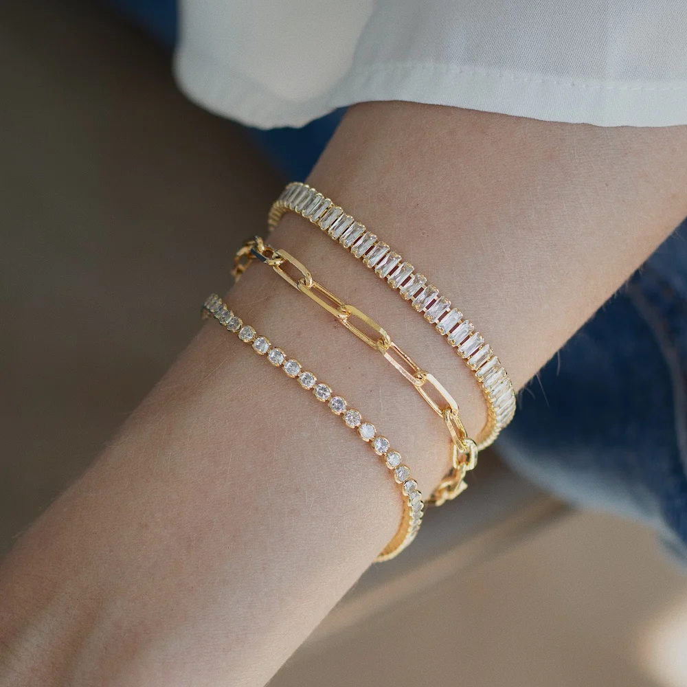 Pulseira Riviera Baguete - Dourado