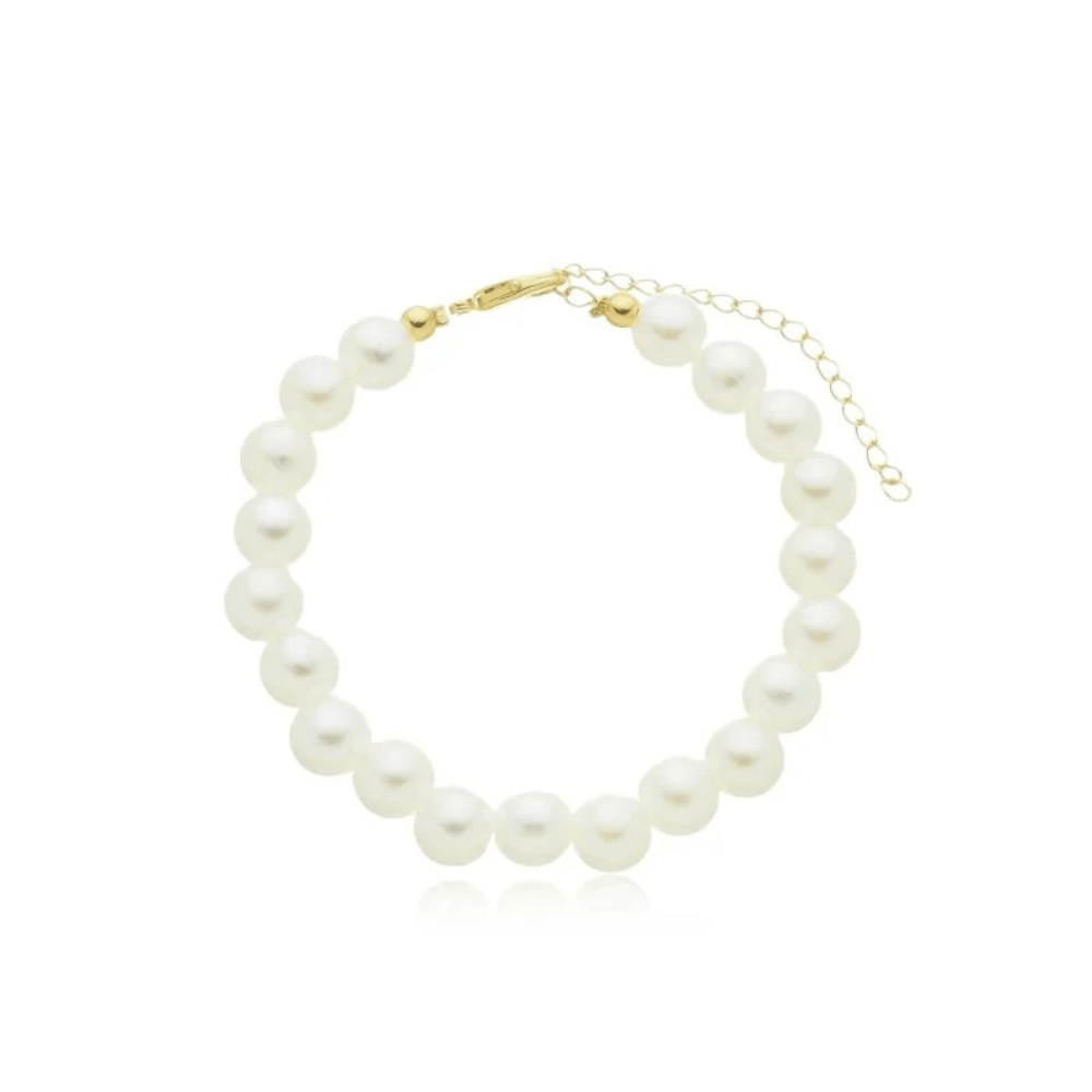 Pulseira Pérola Lisa 8mm - Dourado