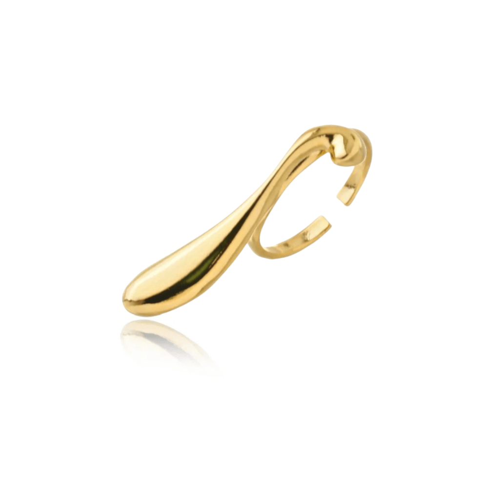 Anel Gota Fluida Ajustável - Dourado