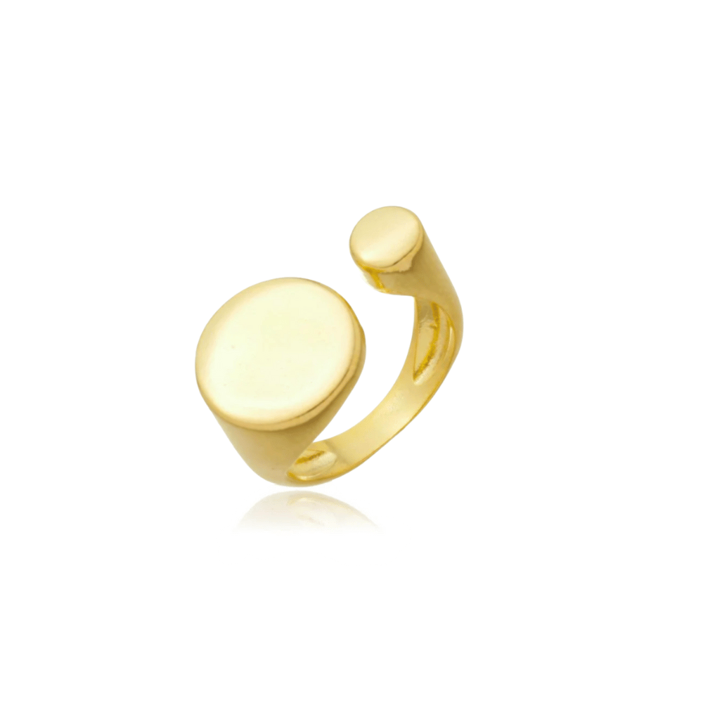 Anel Minimalista Duo Ajustável - Dourado