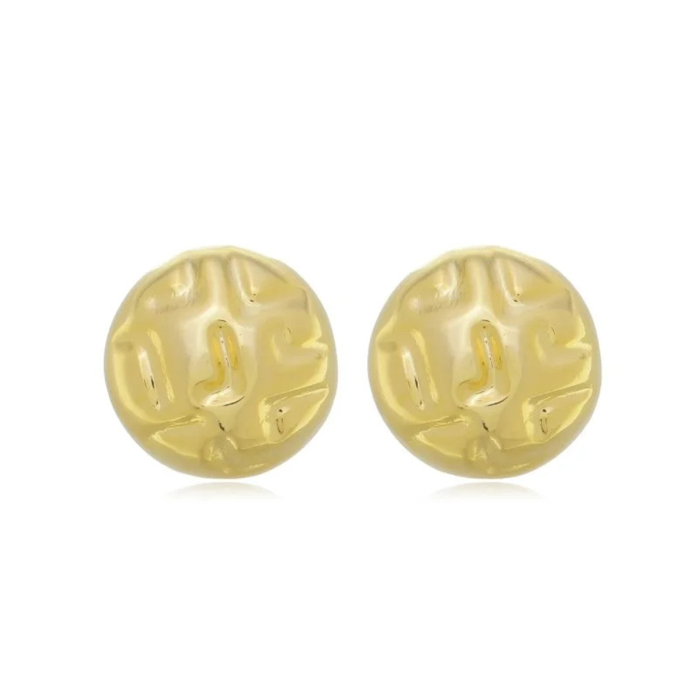 Brinco Orgânico Meia Esfera - Dourado