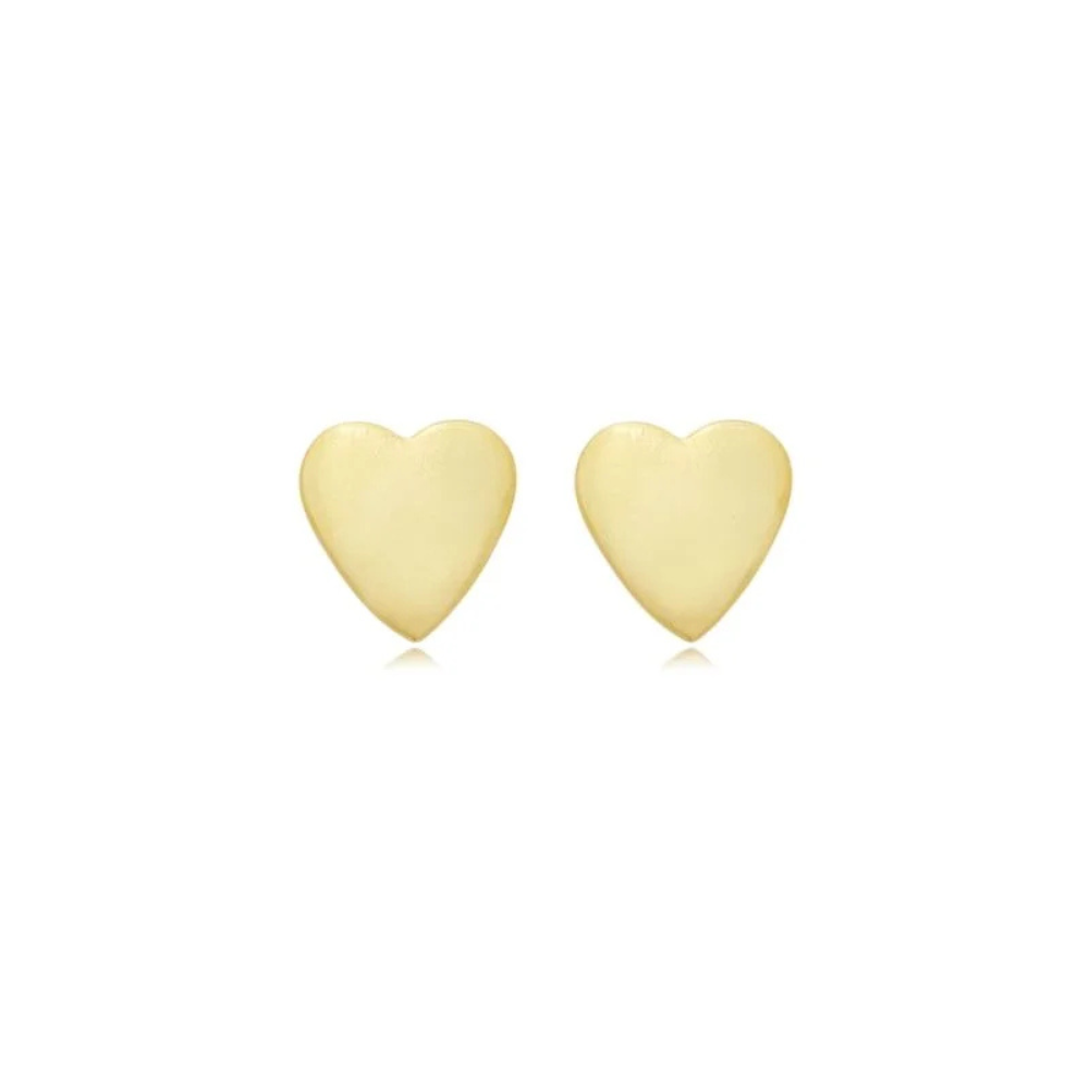 Brinco Coração Liso - Dourado