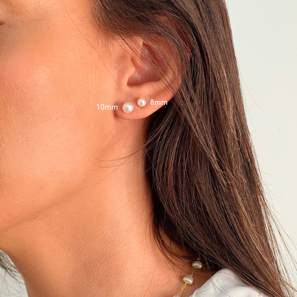 Trio de Brincos de Pérola Banhado à Ouro