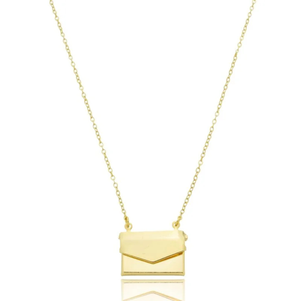 Colar Relicário Carta Eterna Personalizado - Dourado