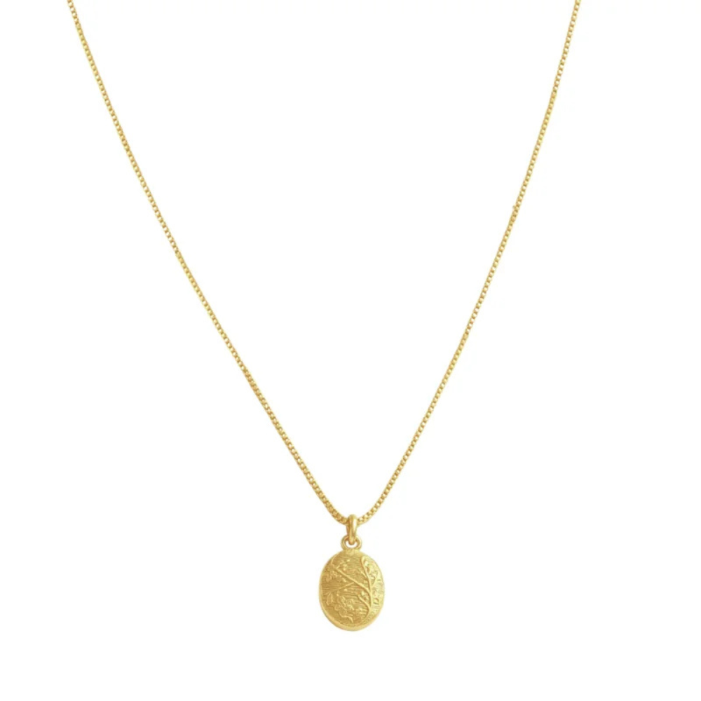 Colar Relicário Oval Personalizado - Dourado