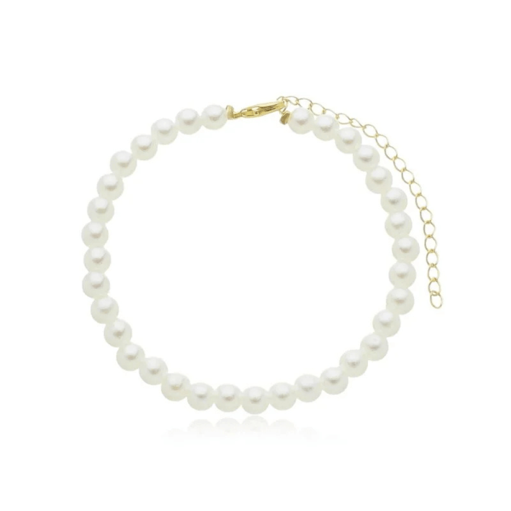 Pulseira Pérola Lisa 5mm - Dourado
